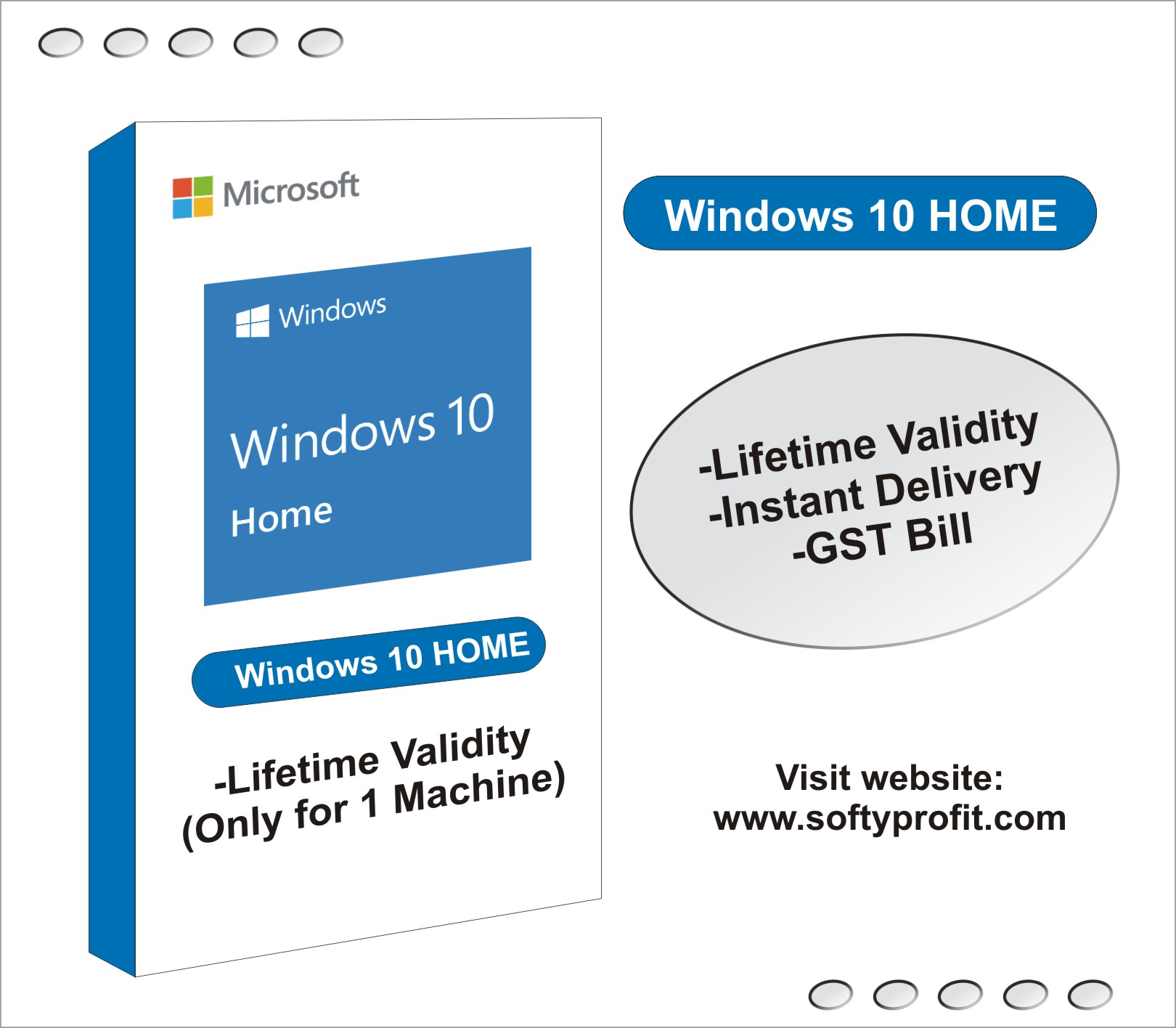 Windows 10 HOME (32bit/64bit) Lifetime