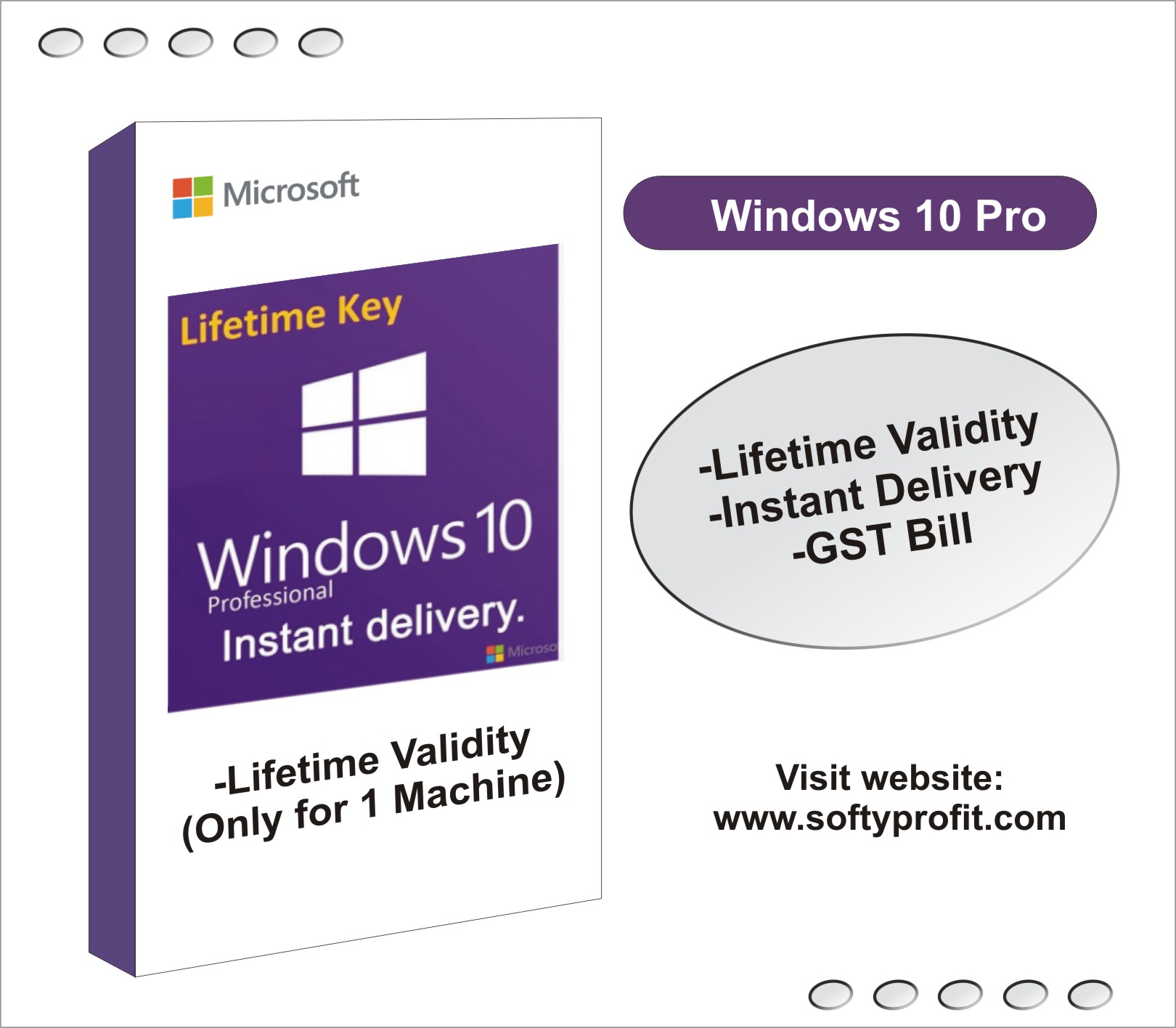 Windows 10 Pro(32bit/64bit) Lifetime